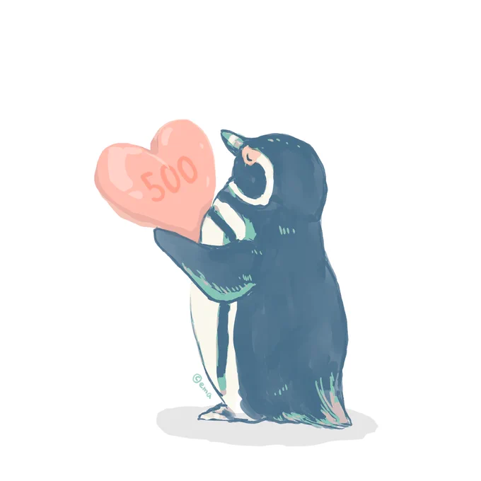 フォロワーさん500人ありがとうございます記念に描きました#マゼランペンギン #penguin #ペンギン 