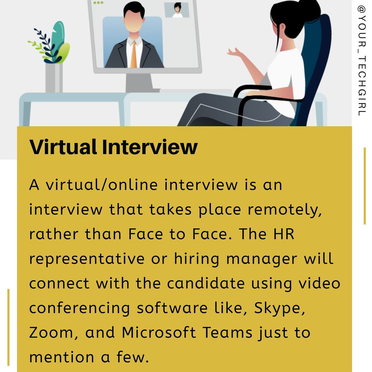 As a result of COVID-19, many companies are now resorting to Online/Video interviews. Just like any other interview, you need to practice and be prepared.A Thread...... #womenintech  #yourtechgirl #womenintechafrica  #stemgirl  #womenintechsa  #womeninit