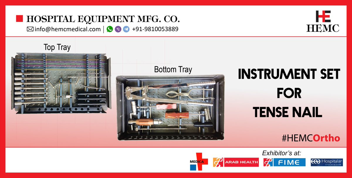 HemcOrtho's tweet image. #HEMCMedical delivers quality based #OrthopedicImplants &amp;amp; Instruments such as #InstrumentSet for TenseNail, #InterlockingNail, #TraumaImplants, #InterlockingNail, #SpineImplants, #LockingPlates, #ExternalFixators, #HipProthesis etc. lnkd.in/eav_6fZ
#HEMCOrtho, #HEMCIndia