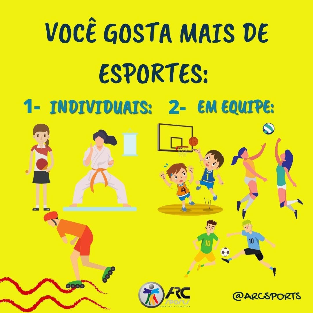 arc_sports's tweet photo. VocĂȘ prefere trabalhar sozinho ou gosta mais quando tem uma equipe junto com vocĂȘ? Conta aqui pra gente qual vocĂȘ prefere e vamos bater um papo! đ
#arcsports #esportes #individual #equipe #volei #futebol #basquete #handball #patinaçao #judo #tenis #arcsportsonline https://t.co/J91u1orhgZ
