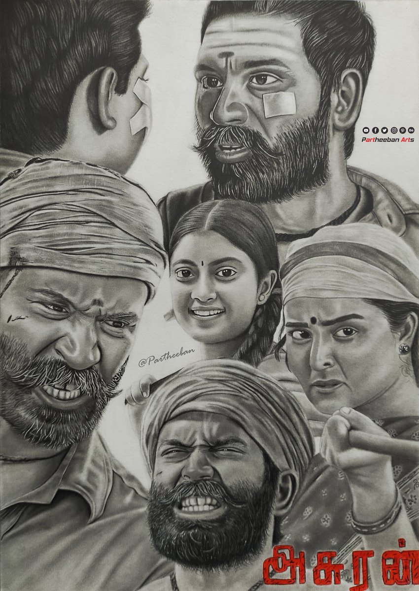Partheeban_Arts's tweet photo. #Asuran Dhanush ✨ Realistic Graphite Pencil Drawing 💯 | @dhanushkraja Happy birthday sir✨ | #Ken  ❤✨ | Goli kundu kann alagi 🙈✨ @Ammu_Abhirami 💕✨ | #manjuwarrier mam✨ | @VetriMaaran https://t.co/5gmp6e9iAG