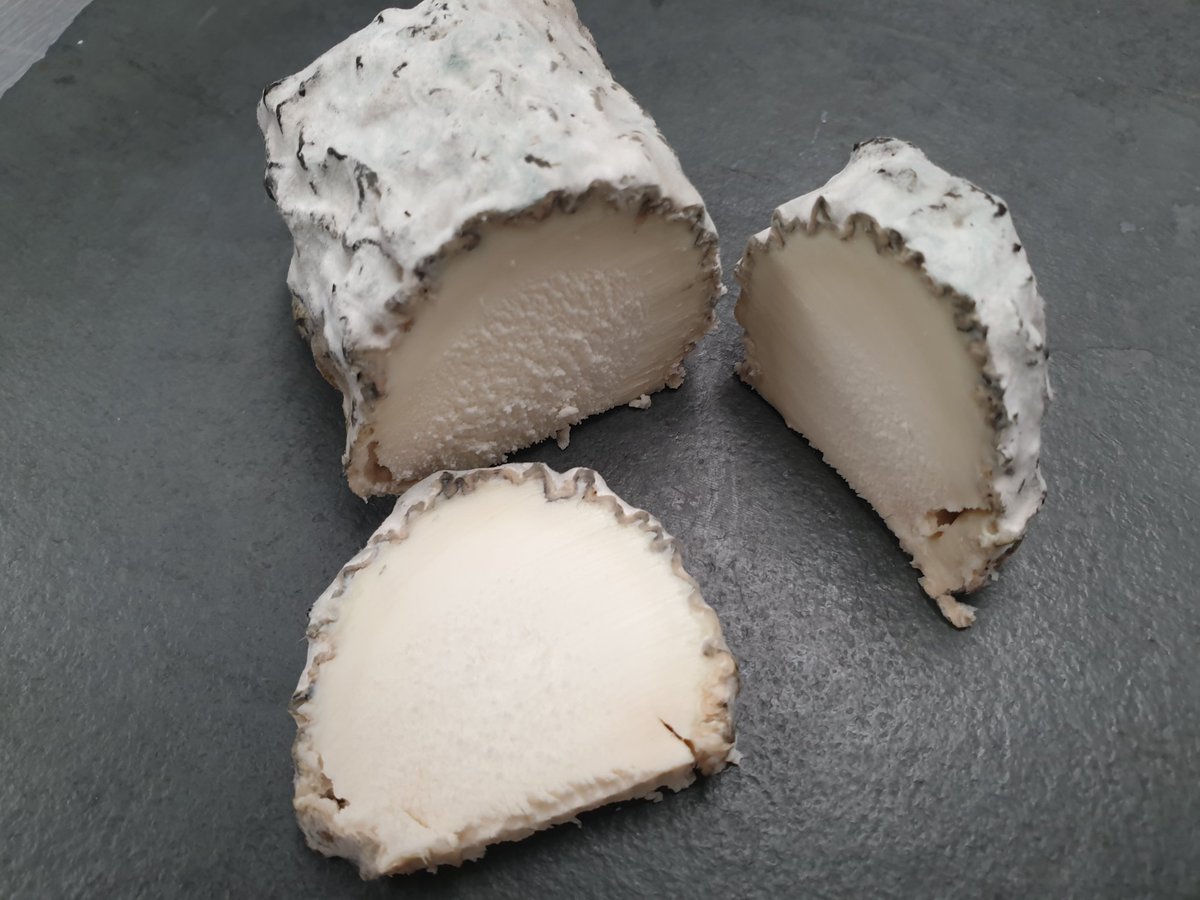 RibblesdaleC's tweet image. This is a miniature #goatashlog, don't ask....I decided to cut it open to sample it. Wow. Not bad and it slices beautifully. Not often I cut these as they are made to order in tight quantities, never any spare.