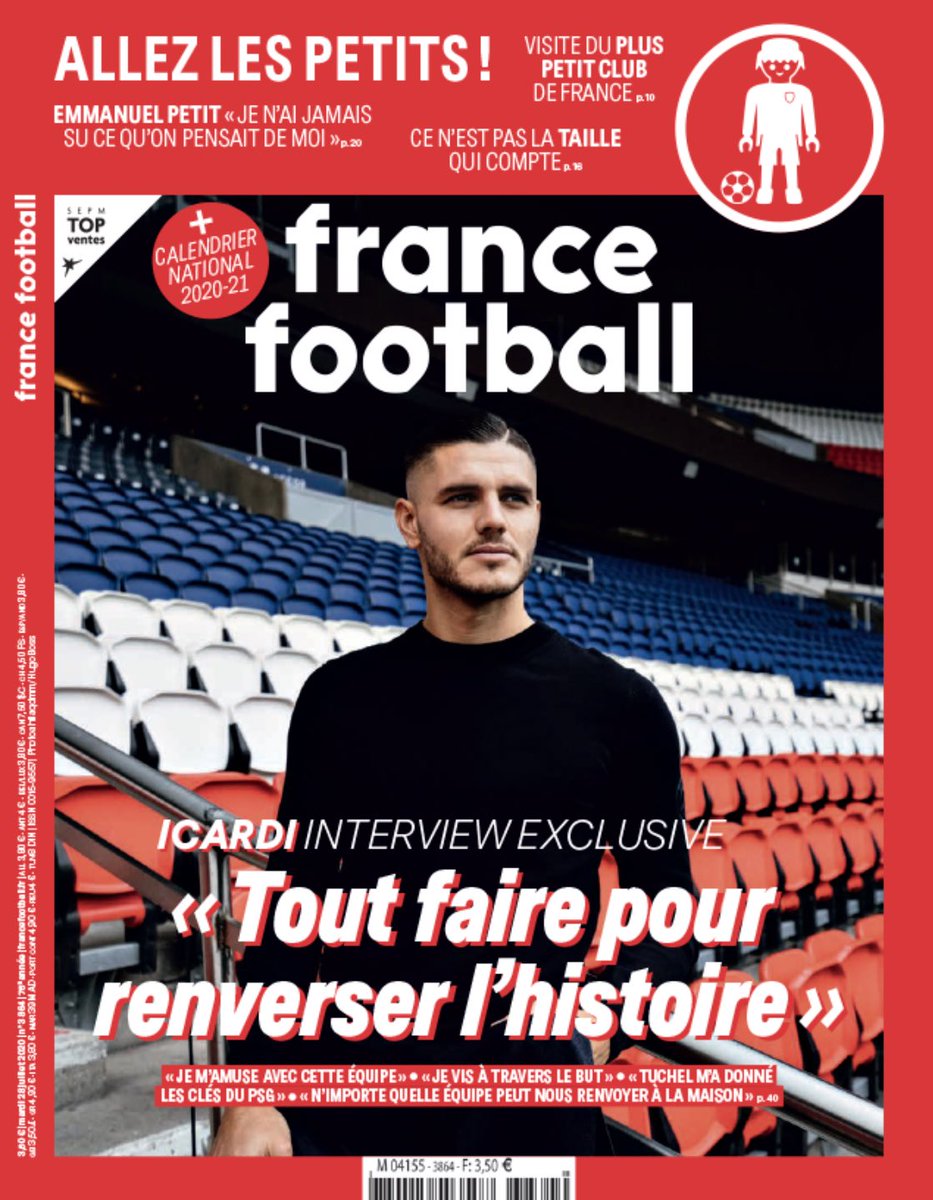 lasource75006's tweet photo. Demain ne ratez surtout pas le nouveau @francefootball avec en une notre attaquant phare @MauroIcardi ! Un grand entretien où il y a parlera de ses ambitions en cette fin de saison mais aussi de ses partenaires, sa nouvelle vie et globalement du #PSG.🔴🔵
@AntoineBourlon 🗞 https://t.co/rBZqV9M2iI