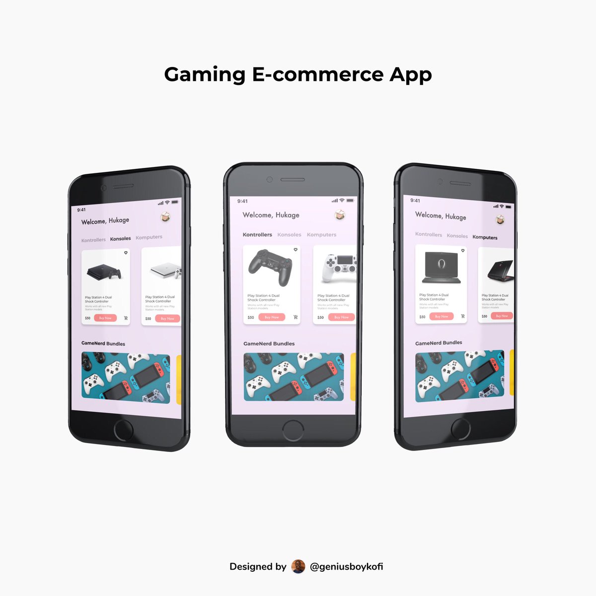 geniusmankofi's tweet photo. #fellowghanaians
Black or white?
UI concept for a Gaming E-commerce mobile app.
.
.
#uxdesign #interfacedesign #productdesign #postyourself #designer #adobe #adobexd https://t.co/m3mL4NTYMp