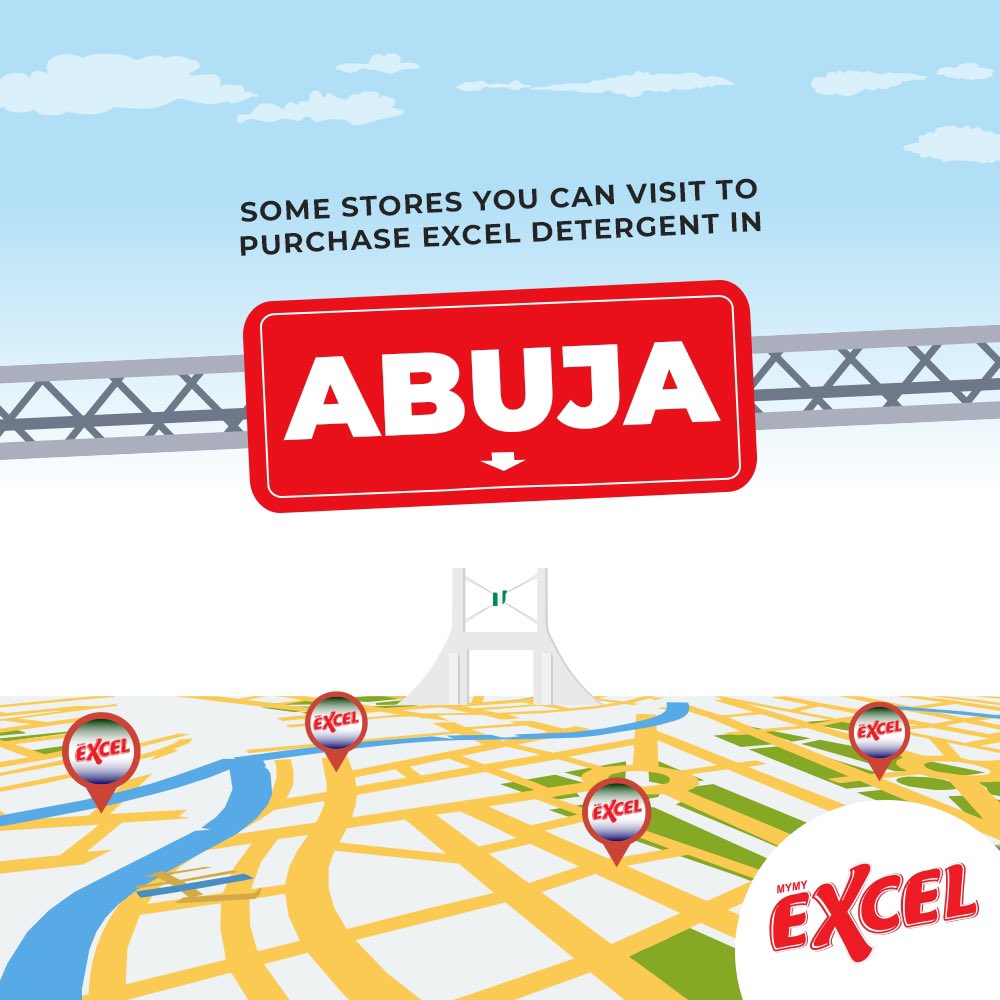 exceldetergent's tweet image. Do you reside in Abuja🏠? 

Here are some stores 🏢you can visit to purchase #ExcelDeepCleaningDetergent to keep your fabric game on point. 

1. Laura Supermarket and BoutiquePlot C96 4th Avenue Emto Plaza beside Ecobank, Gwarimpa, FCT, Nigeria 0807 742 0256, 0807 744 2817,