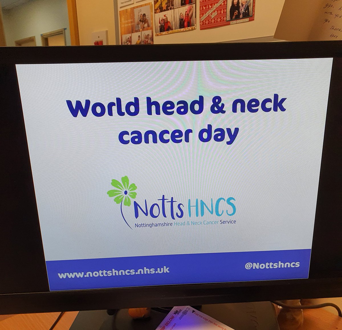 AmyEvs21's tweet photo. We got ourselves a screen saver to celebrate #WorldHeadAndNeckCancerDay 🥳🥰 @RebsMc1 @JamesPovey1 @NUHSurgery @suzymazy1 @C24Ward @nottshncs https://t.co/itluSPiIGF