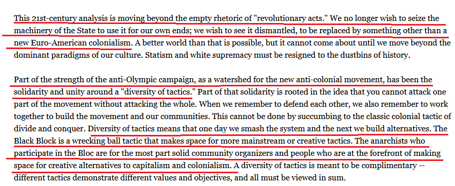 14/Here is Alex Hundert writing is rabble defending "a diversity of tactics" which is a euphemism for allowing violence at protests. Hundert explicitly states a commitment to non-violence is "dogmatic" and "stifles debate" about which tactics to use. https://rabble.ca/news/2010/03/defence-diversity-tactics
