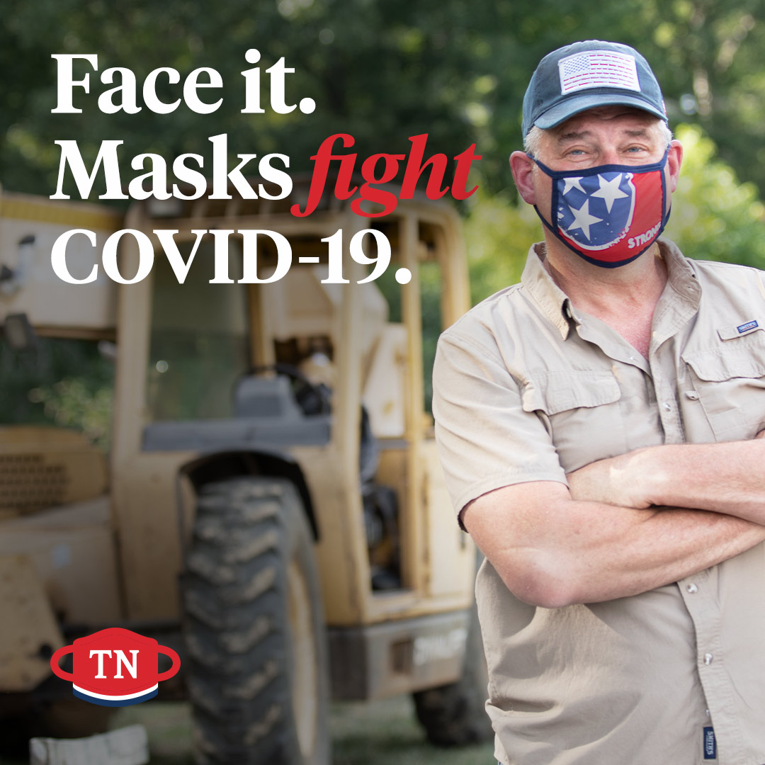 It’s time for Tennesseans to fight back against the spread of COVID-19 by wearing a mask. #TNfights GovBillLee <a href="/TNDeptofHealth/">TN Dept. of Health</a>