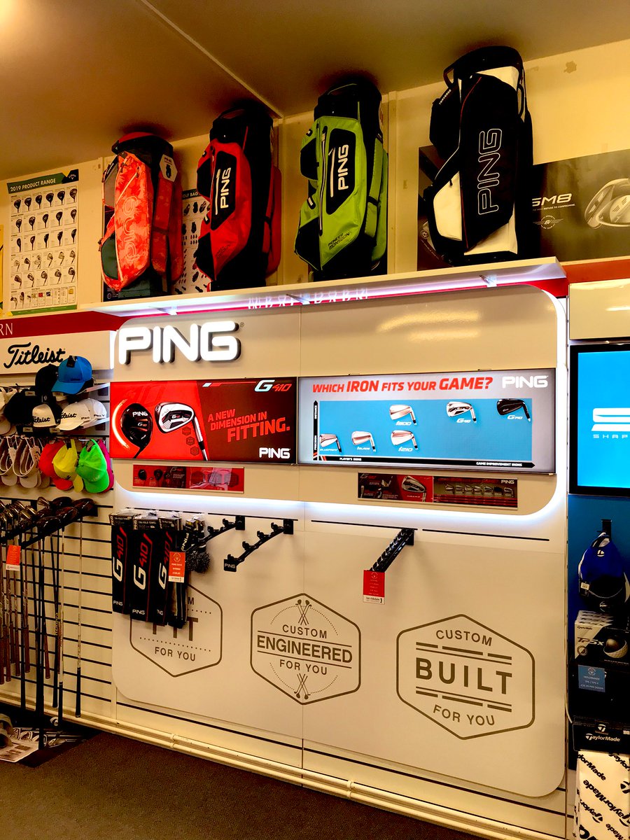R1Ridsdale's tweet photo. Thank you 🙏 @PINGTourEurope @clarky_9 for your support as ever 🌈👍, fitters were superb and new Shop within a Shop fitting is in and ready to be filled up @TGI_Golf @WragBarn #customfit with @PingTour #alwaysgolfing in these Strange times https://t.co/ImuARTIwbj