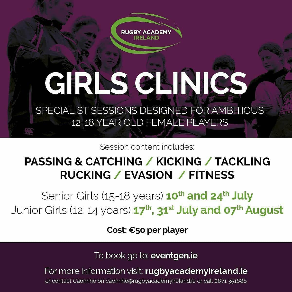 CoachCaoimhe's tweet photo. 🏉 Really excited to have the excellent @JessicaMyles94 down to coach at our Junior Girls clinic this Friday!

📍Kilashee House, Naas, Co.Kildare
🗓 Friday 31st July
🕙 10am-4pm
💰 €50 per player https://t.co/10TB9beon7