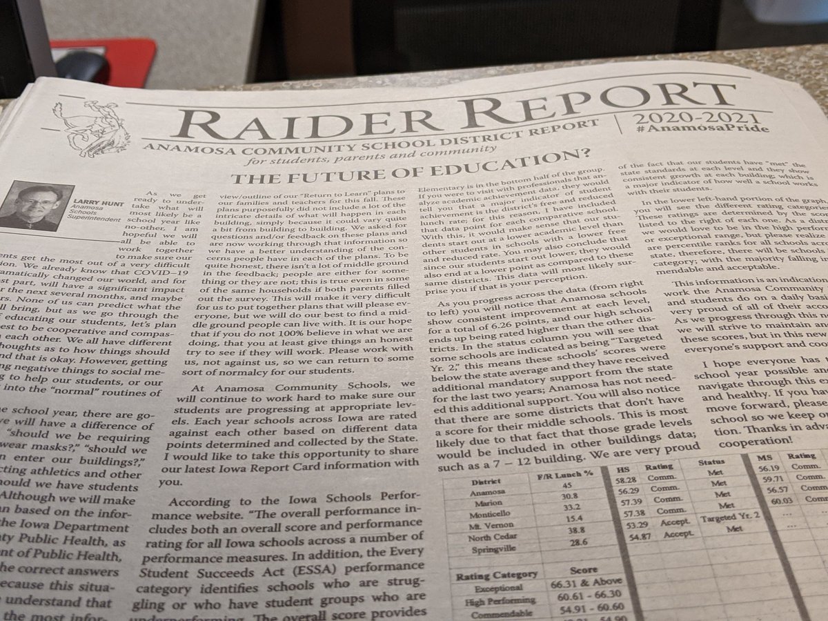 Anamosa school district families: Be sure to check inside your Town Crier for information on the upcoming school year