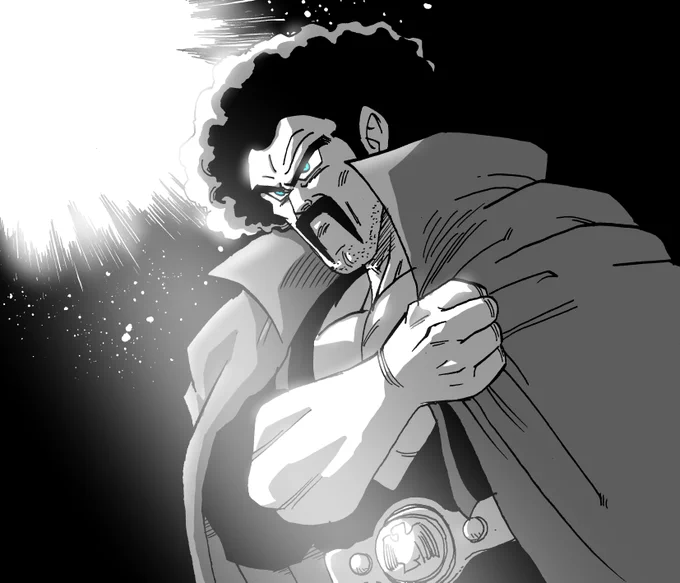「あれ?ミスターサタンってまともに描いたことないな」とふとおもったので練習で描きました。

小さい頃はおいしいところばかりとっていって、ずるい大人だなと思いましたが、大人になってからはカリスマ性、人気、チャンピオンとしてのプライドがある素晴らしいキャラだなと思います。 