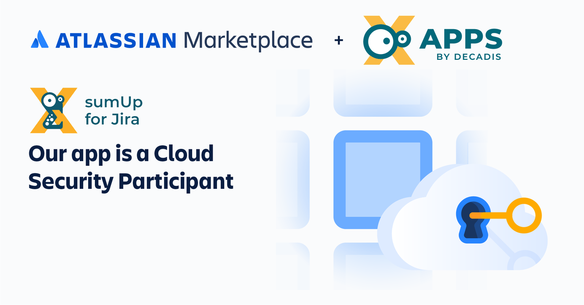 decadis_de's tweet photo. Our app monster #sumUp for Jira has earned the new Cloud Security Participant badge on the @AtlassianMarket.

Easy reporting on your numbers while you and your data are well taken care of. 

https://t.co/k6BJSYIJMv

#appsecurity #cloudsecurityparticipant #atlassian https://t.co/CHkJdFlGJ9