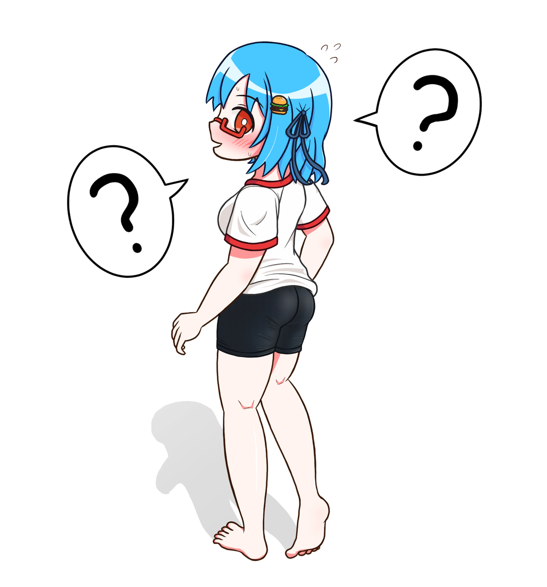 できた。なんかよく分からないままこんな格好をさせられてしまったハンバーガーちゃんさんの絵が 