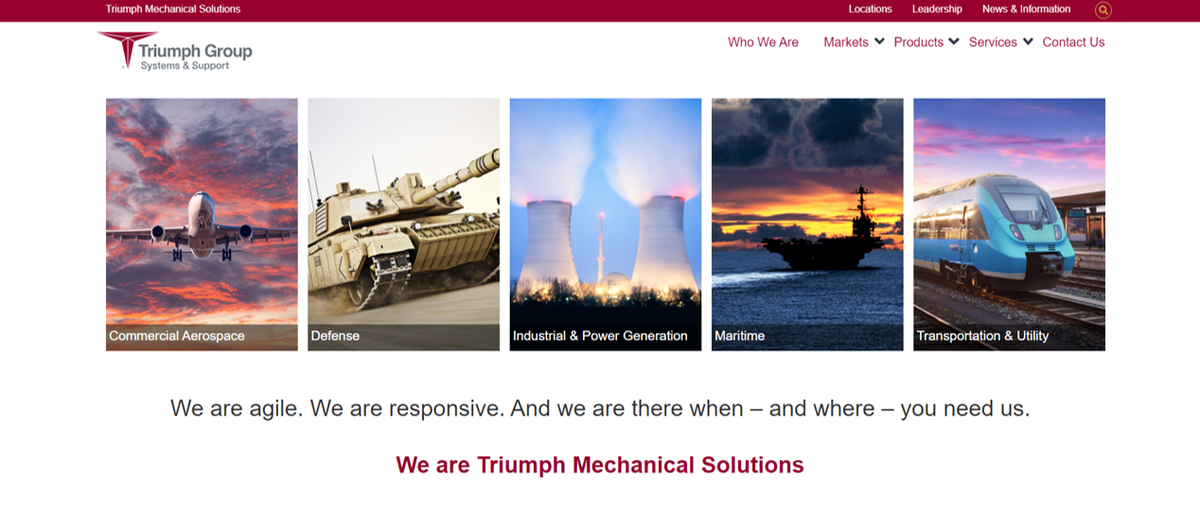 TriumphGroup's tweet photo. Did someone say new website? Yes! Triumph Mechanical Solutions, an operating company of Triumph Systems &amp; Support, is thrilled to announce the launch of its new website. Check it out at https://t.co/0OFjOgMf9C and add it to your favorites. 

#websitelaunch https://t.co/3ju1TdjUZZ