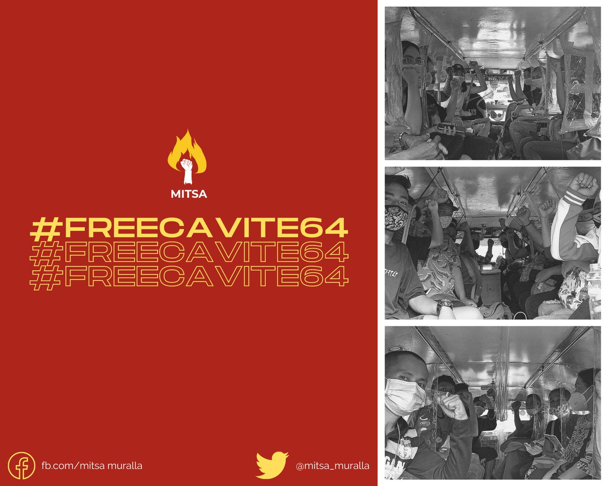 mitsa_muralla's tweet photo. ALERT! 

#FreeCavite64

At around 1PM today, a group of PNP-SAF officers stopped a group of progressive activists, on their way to a regional mobilization for Southern Luzon, in Carmona Exit, SLEx. https://t.co/S2Cy3PSab7