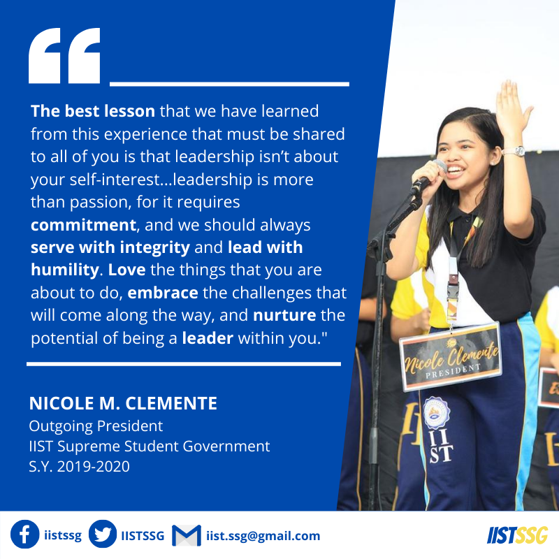 IISTSSG's tweet photo. As we bid farewell to everyone, the advisers of IIST SSG S.Y. 2019-2020 along with the outgoing officers would like to express their heartfelt appreciation to the students, and new leaders who will take over through a week-long reminiscence of their journey. 💙 https://t.co/Vt08KgN3Ya