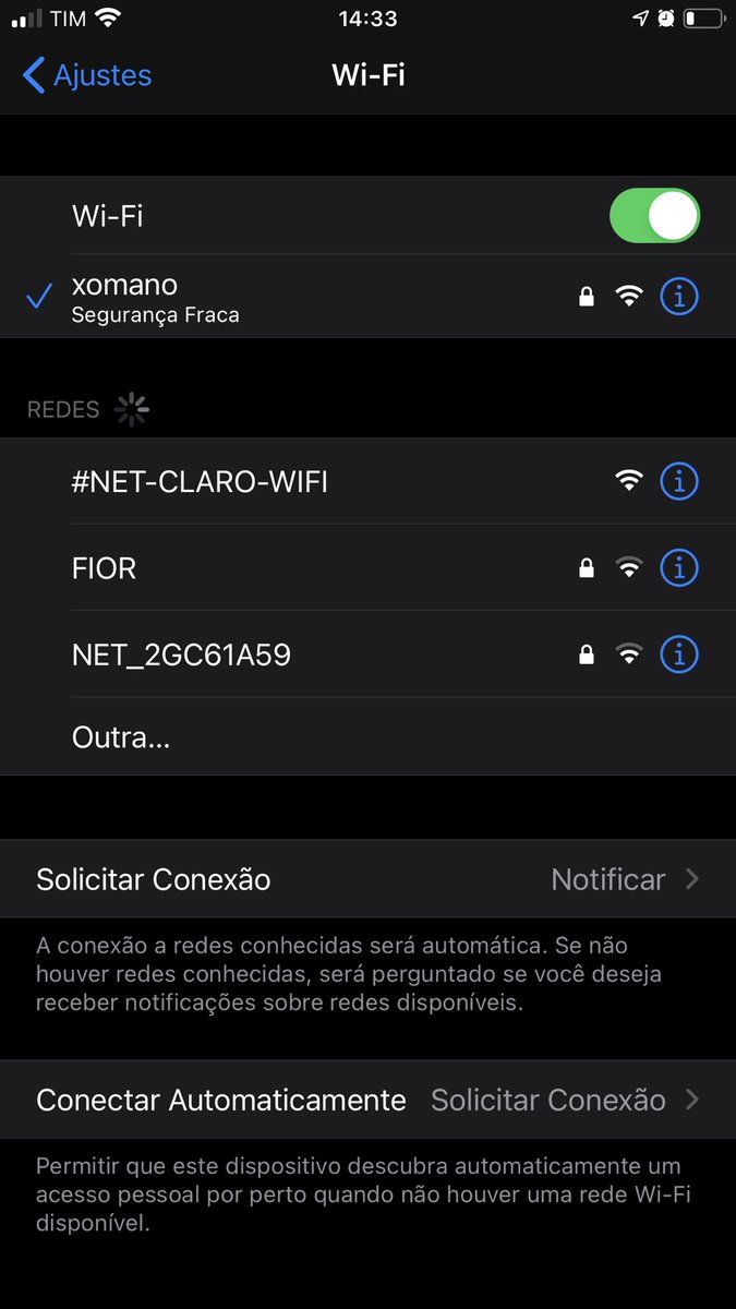 daniloGGA's tweet photo. @MacMagazine acho q isso é um novo dedo duro do iOS 14, troquei meu roteador por um mesh (Deco M4) da @TPLINK e o iphone diz q ele tem “Segurança Fraca” por causa do tipo de criptografia, tenho outros 2 iphones com iOS 13 na mesma rede e a msg não aparece. https://t.co/z7tCRursGJ