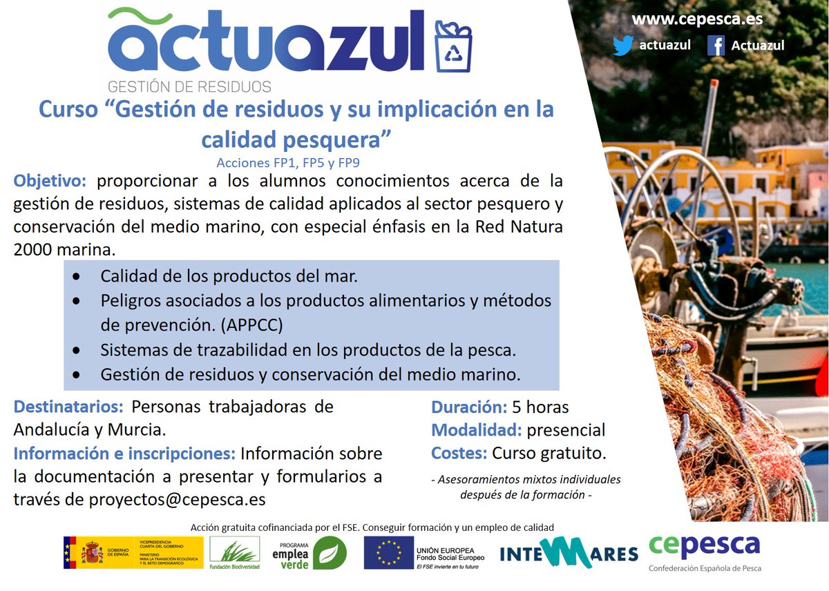 Provisiones con menor cantidad de embalaje, correcta separación de los residuos y carteles informativos en las instalaciones, son 3 medidas esenciales para una gestión de residuos adecuada. 
Si estás interesado o quieres ampliar información escríbenos a proyectos@cepesca.es