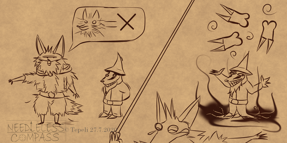 UselessCompass's tweet photo. Can extreme makeover fix it? #needlelesscompass #comics #fox #badger #digitalart #mage https://t.co/vt10IF3Tzn