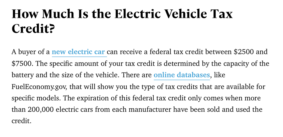 A buyer of a new electric car can receive a federal tax credit between $2500 and $7500. The specific amount of your tax credit is determined by the capacity of the battery and the size of the vehicle. This is great for the Fisker Ocean.  https://www.caranddriver.com/research/a31267893/electric-vehicle-tax-credit/