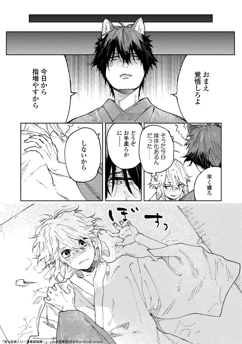 ㊗?重版?㊗️
犬居葉菜先生『狼への嫁入り〜異種婚姻譚〜』8刷目の重版決定???

BLアワード2020・BEST次に来るBL部門で2位を獲得した注目作??onBLUEでは現在単行本後のふたりを描く続編を連載中です?✨
未読の方はこの機会にぜひお手に取ってみてください?‍♀️?

試読?https://t.co/YQJyw91m7C 