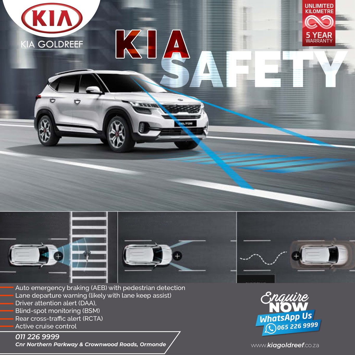 Freeway_Group's tweet image. At Kia we strive to ensure your safety

kiagoldreef.co.za

Whatsapp 📲 us on 065 226 9999
Or
Call ☎️ us on 011 226 9999

#Kia #KiaSA #KiaGoldReef #FreewayGroup #KiaSeltos #Seltos