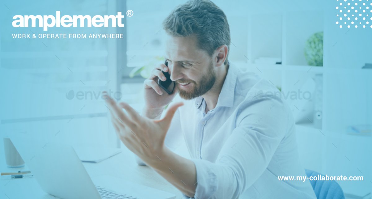 Plus besoin de fournir un second téléphone à vos employés ! 
Gérer vos communications professionnelles sur un seul téléphone avec Amplement. Grâce à l’application Mycollaborate by Amplement.
La téléphonie d’entreprise va changer votre façon de communiquer !