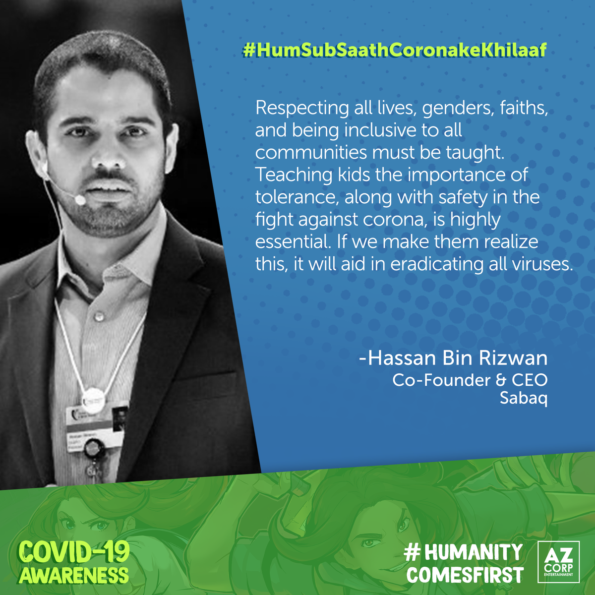 AzCorpComics's tweet photo. Thank you @HassanBinRizwan for your message. #HumSubSaathCoronaKeKhilaaf https://t.co/VOk44pBO99
