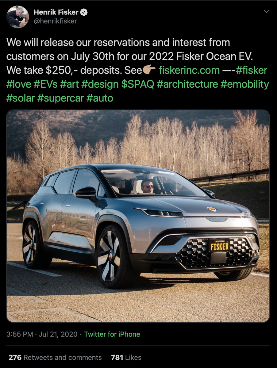 Currently SPAQ is valued at about $3.5-4B valuation Catalyst - On July 30th, SPAQ is releasing more reservations numbers.