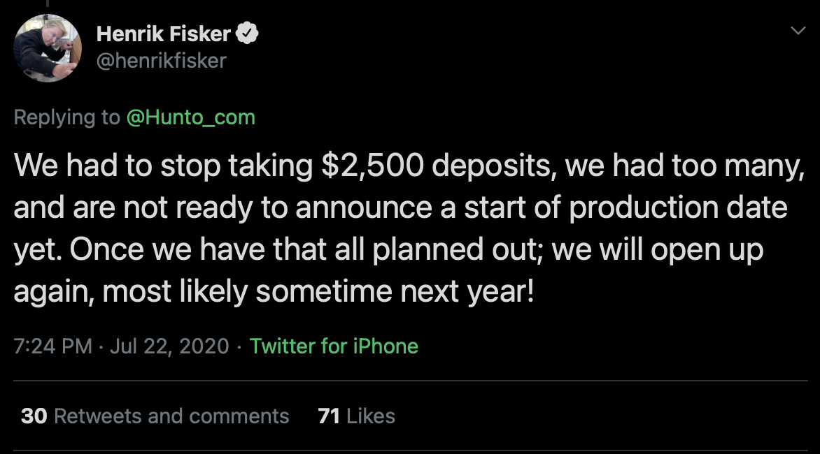  @henrikfisker has stated that they had to stop taking deposits because there were so many.