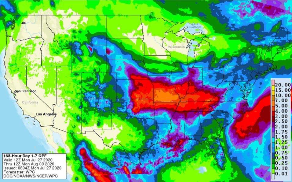 slothwx's tweet image. A stalled cold front will be leaving us with a lot of rain this week! #mowx