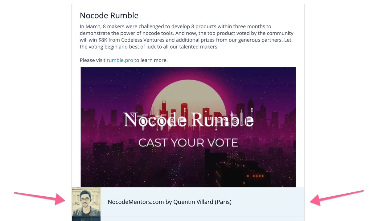 NocodeMentors's tweet image. $8K to help Nocode Mentors 🙌

If you want to support NocodeMentors and help it become the best mentorship platform for the nocode community, please vote before August 1st 🙏

mailchi.mp/473dd8819619/8…
