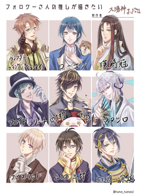 #フォロワーさんの推しを描きたい 
#二次創作
大変長らくお待たせ致しましたぁ(◍•ᴗ•◍)
やっと描けましたぁ!思った以上に時間が掛かってしまった?そして版権イラストは難しいね(`◉⌓◉')
でもフォロワーさんの推しキャラを知ることができて嬉しかったわぁ⭐!皆さぁん!ありがとぉございました? 