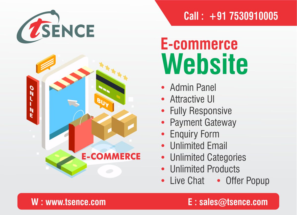 tsenceweb's tweet photo. #Tsence is one of the best #Ecommerce_Design & #Development_Company. Get custom well-developed eCommerce store with the #latest_functionality as per your business requirement.
https://t.co/JSEp42lEge
#ecommerce #ecommercebusiness #onlineshopping #online #OnlineShop #startup https://t.co/mA6BAuE2AG