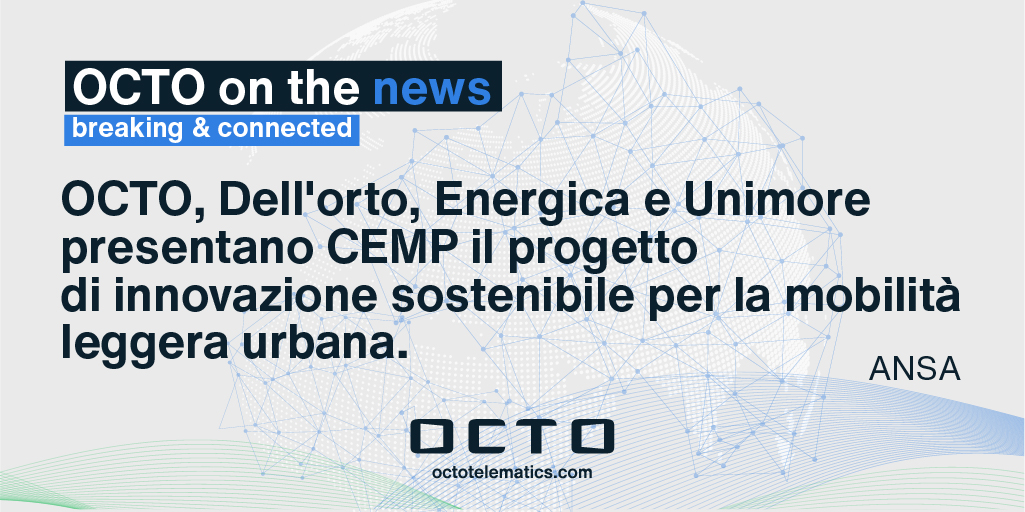 OctoTelematics's tweet photo. OCTO ON THE NEWS  📰   ANSA: "OCTO, Dell'orto Spa, Energica Motor Company S.p.A. and Unimore present CEMP the sustainable innovation project for urban #lightmobility" read the full article here ⇩ #smartmobility 
https://t.co/WUBzSpObZs https://t.co/Y9WZxbBtu0