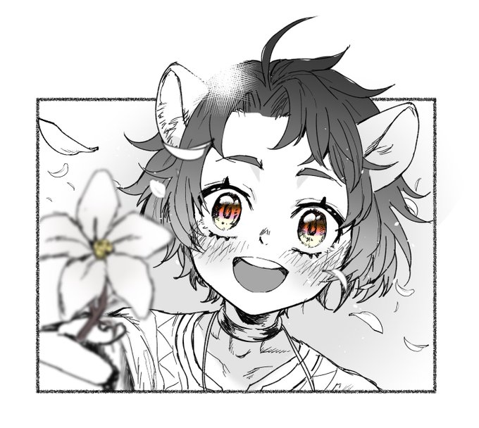 #レオナ・キングスカラー生誕祭2020#レオナ・キングスカラー誕生祭2020おじ誕お花あげゆ(殴り描きでごめんね) 