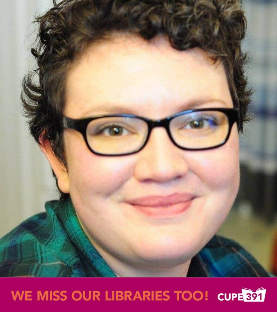 CUPE391's tweet photo. We are sharing messages from our CUPE 391 members who want to let you know what they’ve missed most about working at Vancouver Public Library.
Today, meet Ginny!
#wemissourlibrariestoo #vancouver #vancouverpubliclibrary #VPL #vanpoli #librarytwitter #vanlab #onlylibrariescan https://t.co/COqQyN6dZl