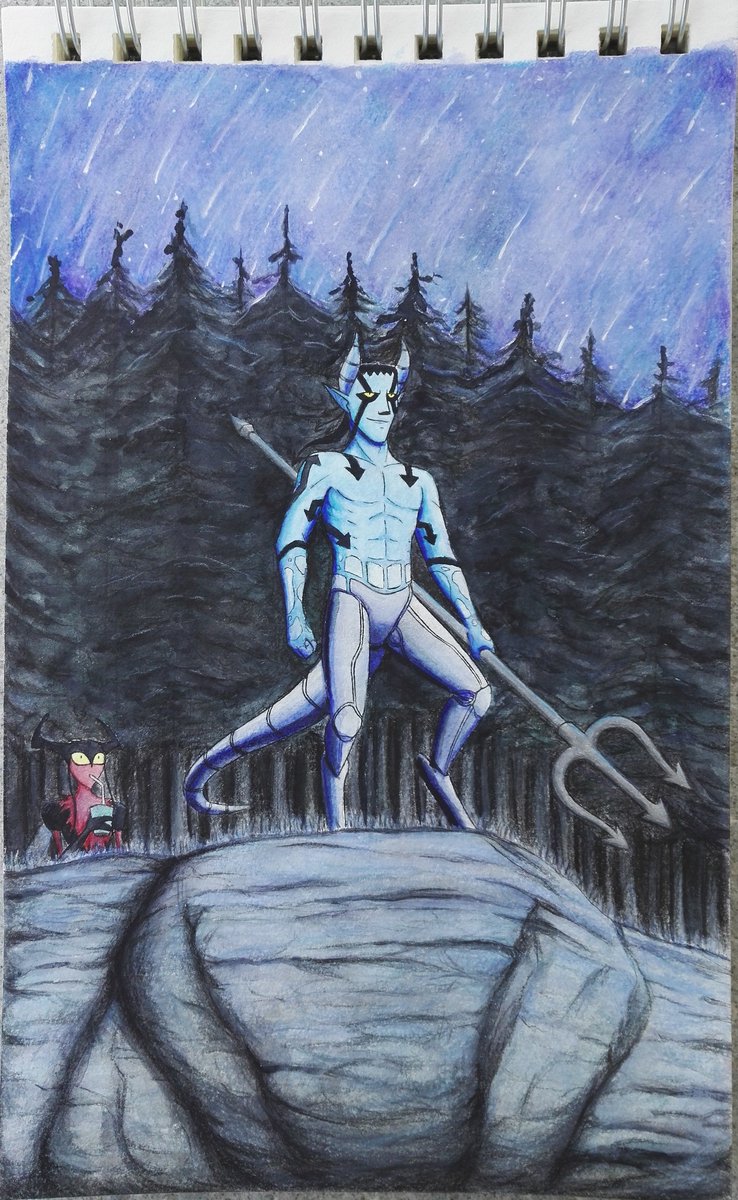 DhelvethArron's tweet photo. Aaaand another attack against redoxus (https://t.co/dbAWhuB8zC) :)
Inspired by the song Raining Stars by Lord of the Lost ft. Formalin.

#demons #artfight2020 #watercolour #coldcolours #traditionalart #ArtistOnTwitter https://t.co/rn4AzJanaX