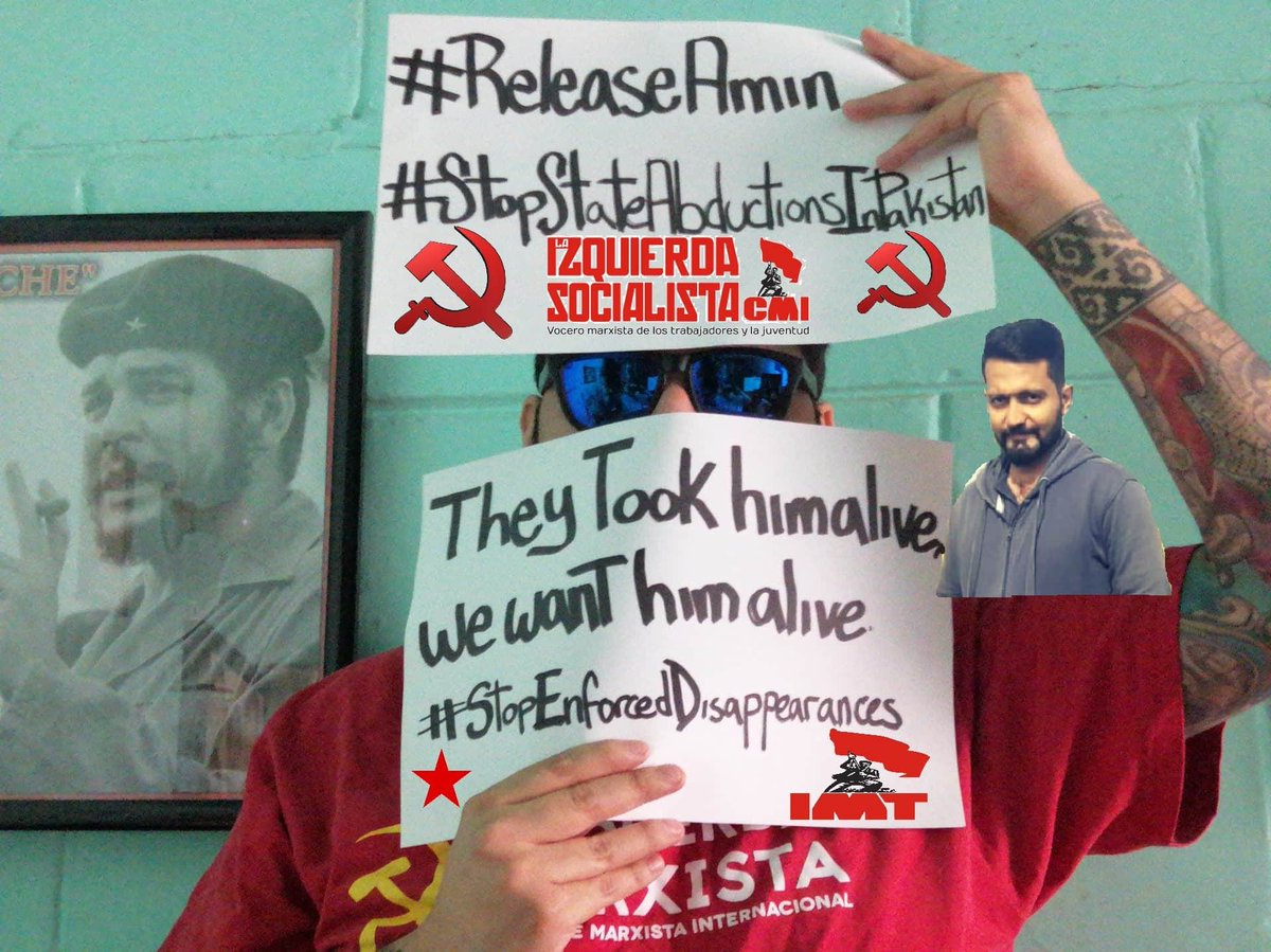 RLescas's tweet photo. Desde México @marxismomx sección mexicana de la CMI exigimos la liberación inmediata e incondicional de Muhammad Amin compañero de @IMTPakistan y @PYA1917 sección pakistaní de  @marxistcom.
#releaseAmin
#StopStateAbductionsInPakistan
#IMU2020 #marxistuniversity https://t.co/2NrIi98z0Z