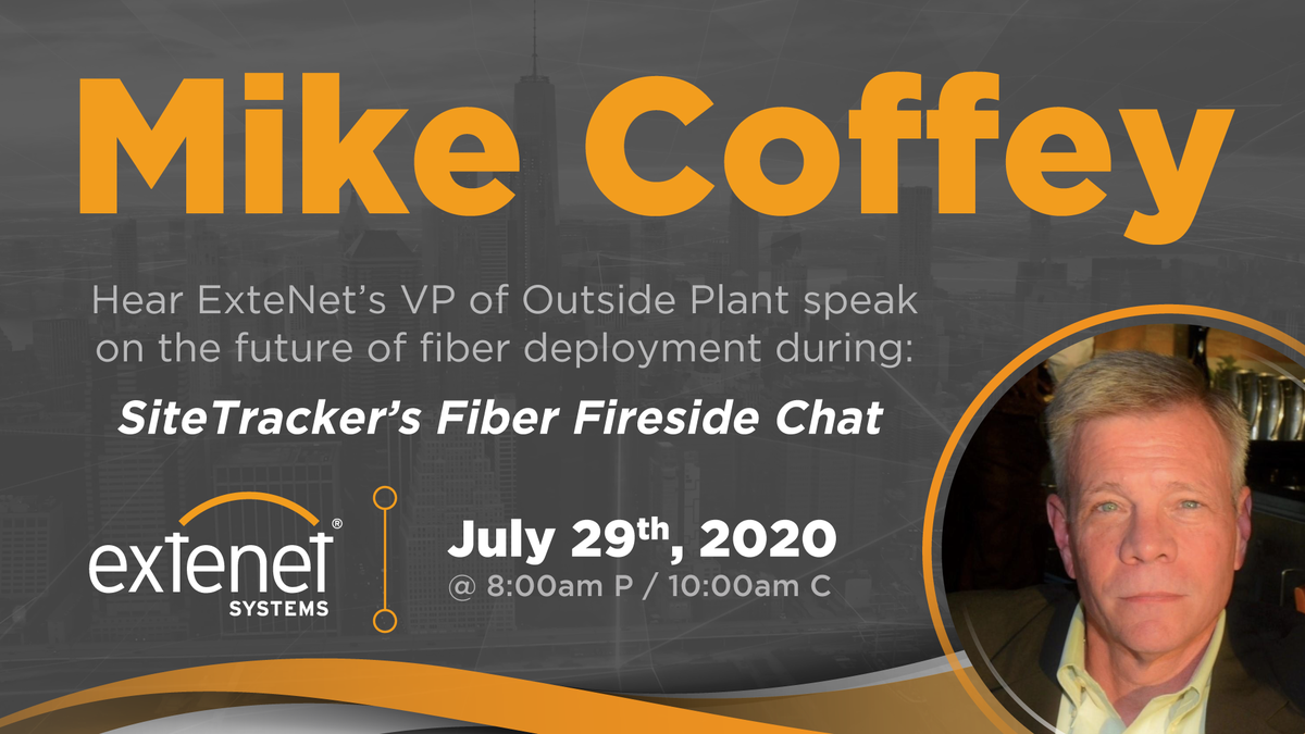ExtenetSystems's tweet photo. Check out ExteNet Systems Michael Coffey this week on Sitetracker's Fiber Fireside Chat, alongside #Hylan and #ErvinCable, to learn about the state of #fiber deployments post #COVID and how the industry is moving forward. Register here: https://t.co/3Dqf29Yyqw https://t.co/3QJ28CcDnj