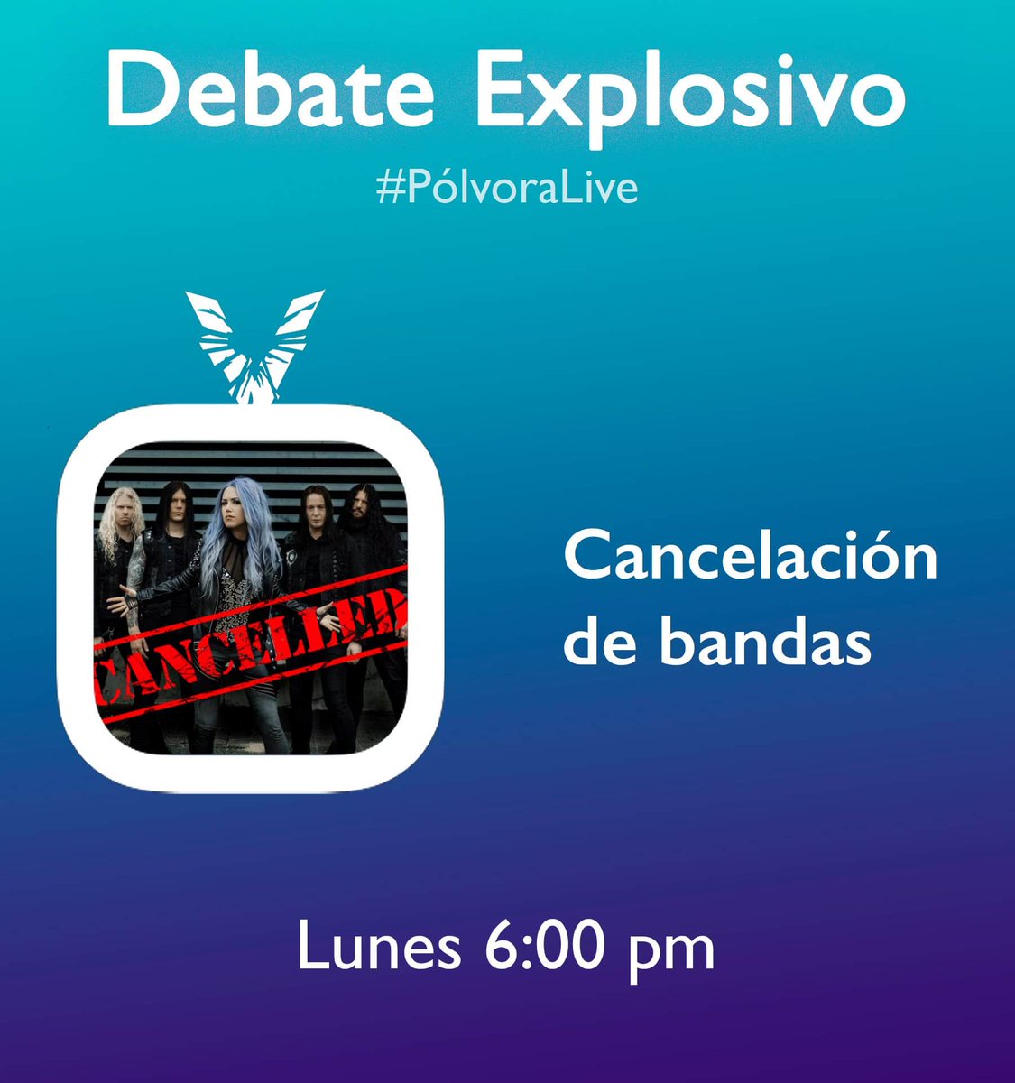 PolvoraRock's tweet photo. ¿Está mal que quieran cancelar a Molotov? ¿Acaso la rola "Puto" no es ofensiva? 😮
¿Qué otras bandas han pasado por la era de la cancelación?
De esto hablaremos, debatiremos y analizaremos hoy en el #DebateExplosivo.
Nos vemos a las 6pm en nuestro IGTV #PólvoraLive 😎 https://t.co/QjzNH3o0Rs