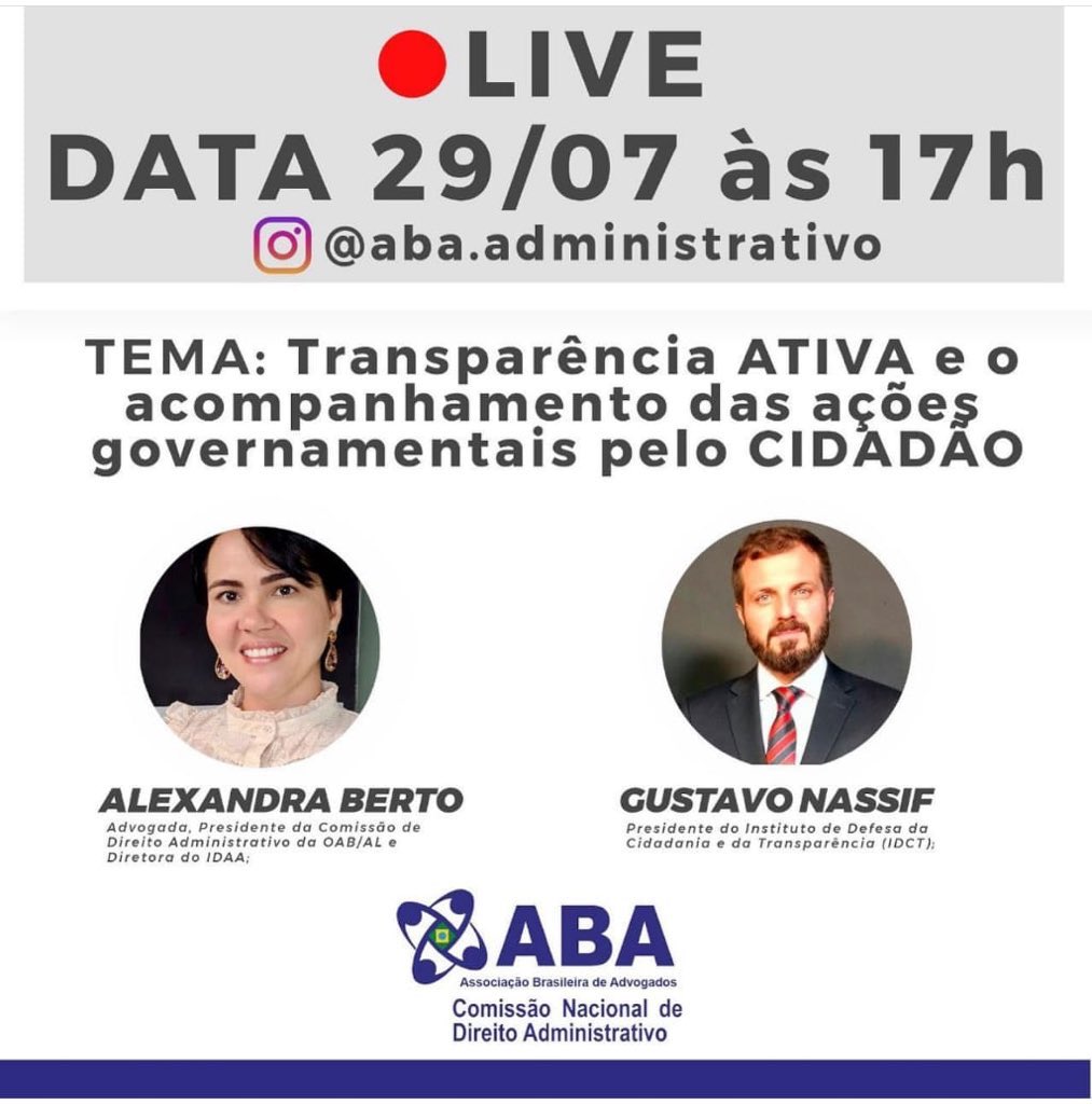 idctinstituto's tweet photo. #Live "Transparência ativa e o acompanhamento das ações governamentais pelo cidadão". Participação do presidente do #idct Gustavo Nassif #Instagram #controlesocial #abaadministrativo #idctinstituto #BH #transparência https://t.co/czpZkhXFEX