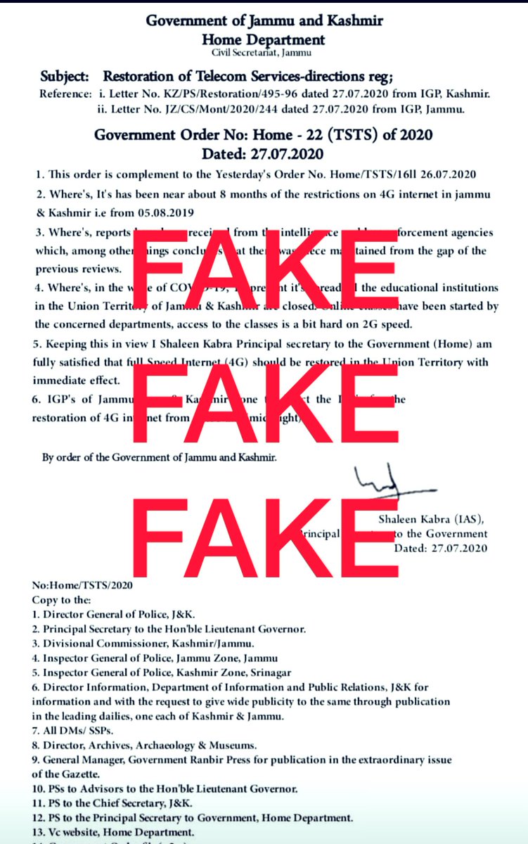 Tahir_A's tweet photo. This is fake, no such order issued. https://t.co/R43OIQMZlU