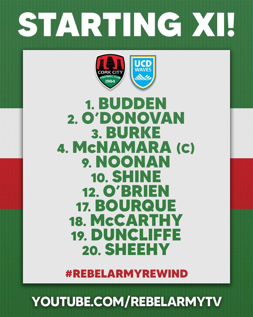CorkCityFCWomen's tweet photo. Here is the #RebelArmyRewind lineup for tonight's FAI Cup Final 2017 re-watch! 📝

The stream will get underway at 7:30PM. 📺

Watch it here ➡️ https://t.co/keABTJB3v4

#CCFC84 #20x20 https://t.co/9iFWkp6NLe