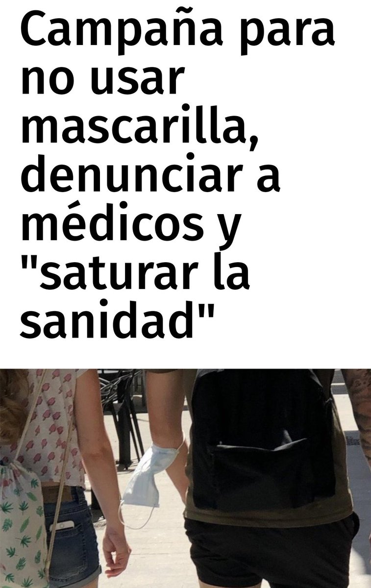 Medicilio's tweet photo. Pero a ver, en serio?

Saturar el sistema sanitario con una acción organizada con demandas masivas porque NO OS QUEREIS PONER LA MASCARILLA?

Luego vais y en la próxima #cuarentena nos aplaudis.

#COVID19 #coronavirus
#MascarillaObligatoria
https://t.co/idGczHnHds https://t.co/Pf9wcM8hDY