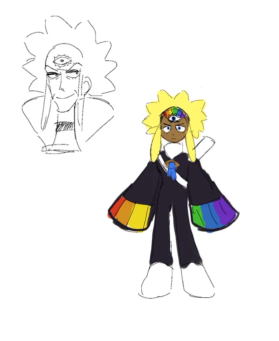 His great x100 granddaughter, also a seer.... but she can only see into the past. She's a goomen, a nuclear mutant of the future. Her third eye is real! 