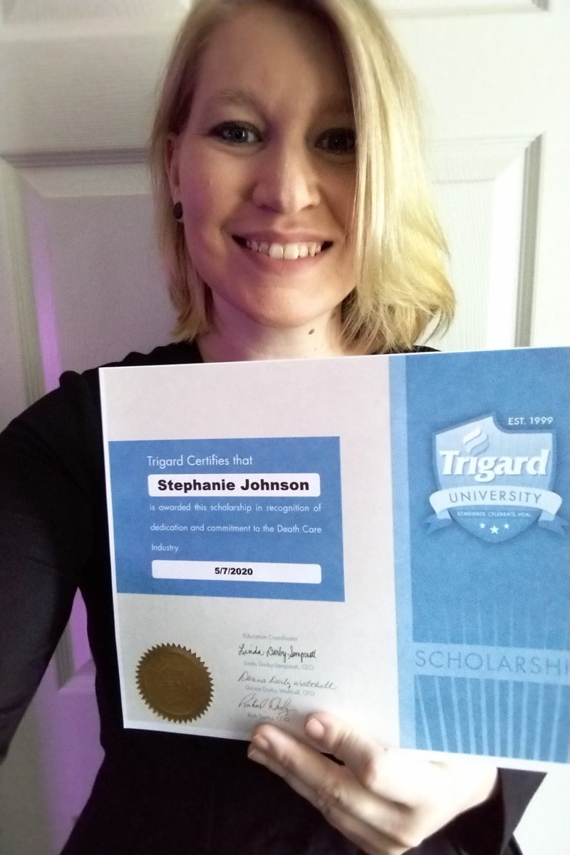 Trigard's tweet photo. Congratulations to Stephanie Johnson, participant in the Carl Sandburg Mortuary Science program. She was the recipient of our recent Trigard University Scholarship. 

We are proud of our industry's upcoming professionals! https://t.co/Ft1KgADnEu