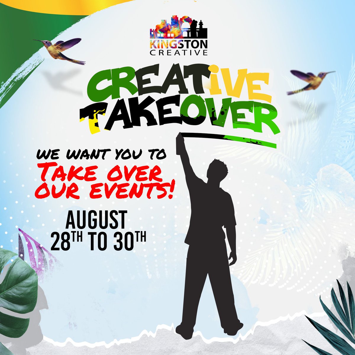 kgncreative's tweet image. The theme for August is "Creative Takeover"! We want you to have creative control of our events! You have a few days left so send your proposals (&amp;amp; more detailed inquiries) to kingstoncreativearts@gmail.com!
#VirtualArtWalk #VirtualMeetup #EmergingArtistTalk