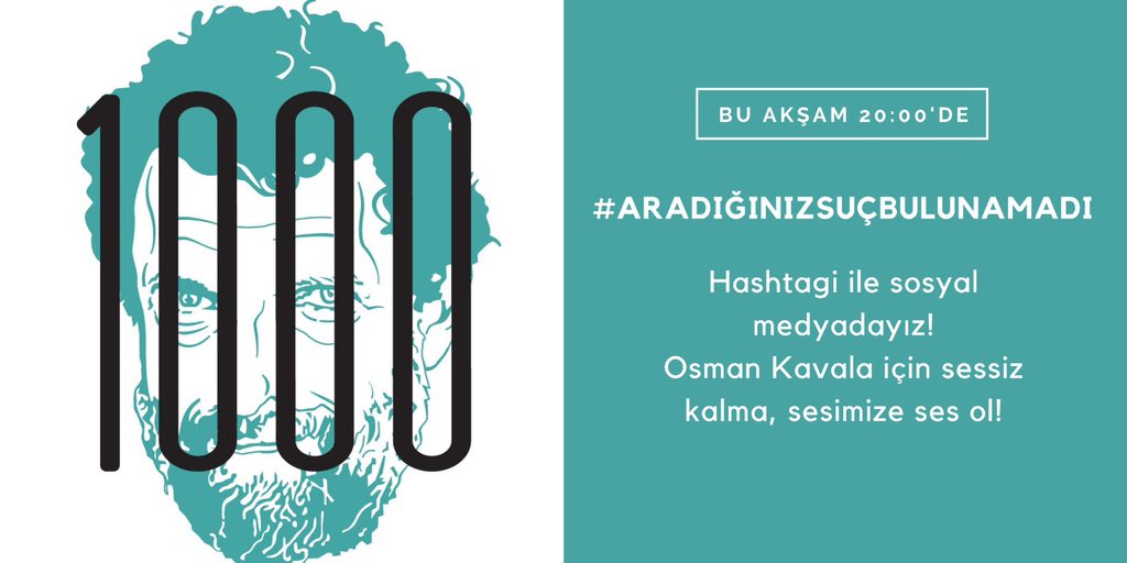 #AradığınızSuçBulunamadı
#OsmanKavalayaÖzgürlük 
1000 gün olmuş bu esaret niye ne için?